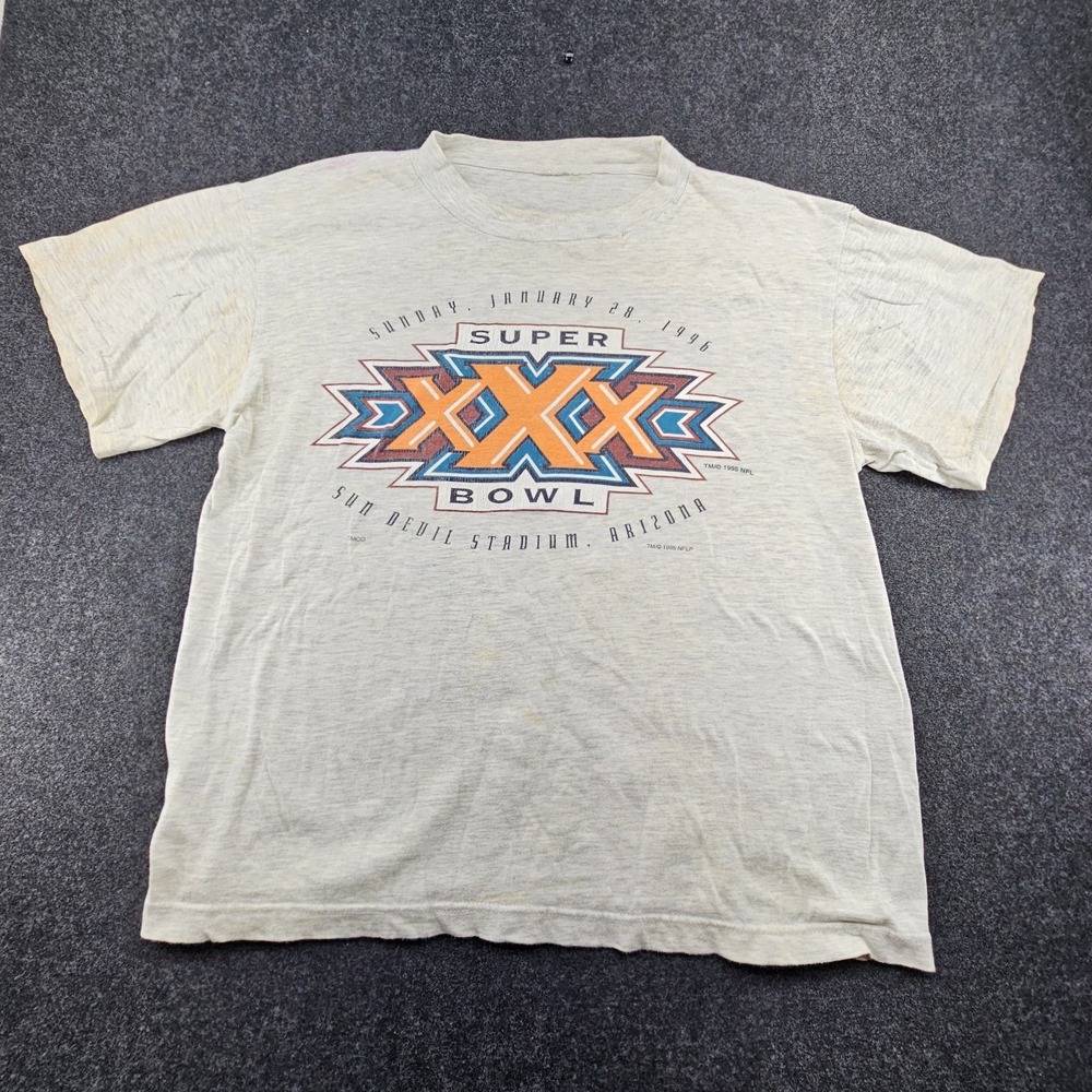 Vintage NFL T-Shirt Stadium Cowboys Steelers Super Bowl XXX Size L Sundevil 96 - Picture 1 of 16